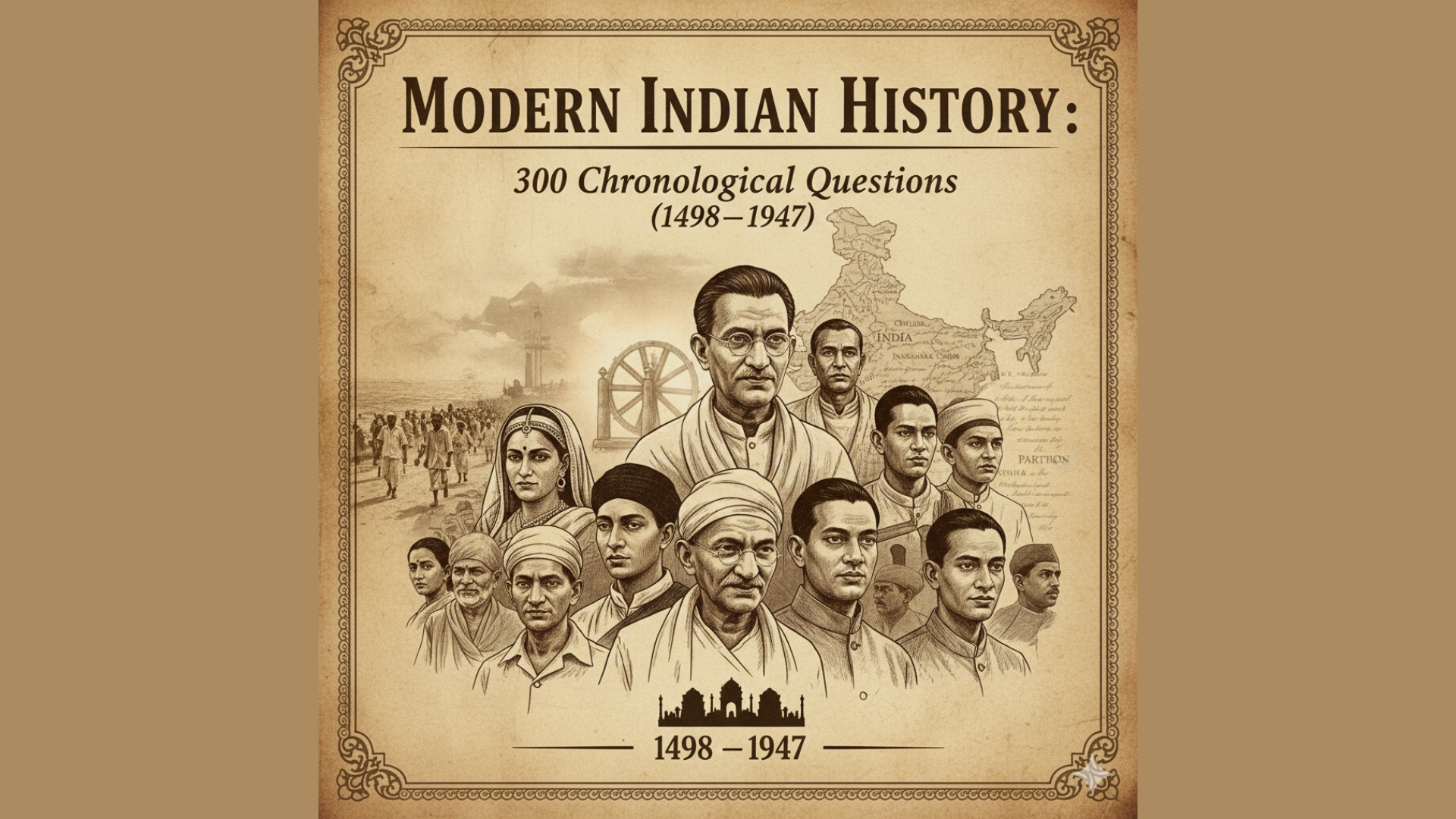 300 Questions from Modern Indian History (upto 1947)