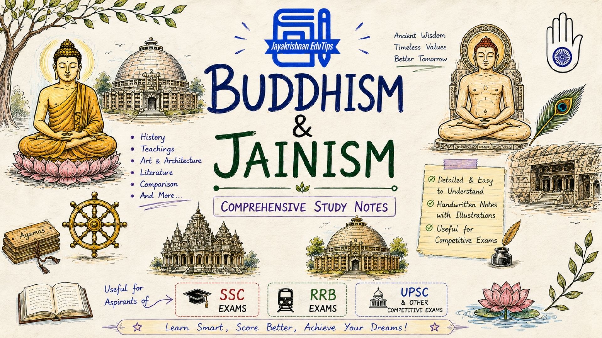 Buddhism & Jainism — Comprehensive Study Notes for Competitive Exams