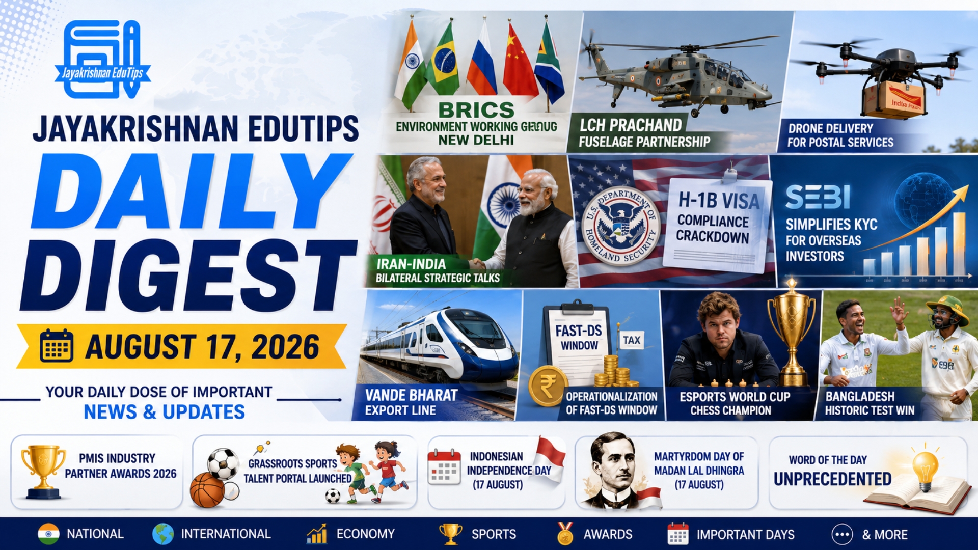 EduTips Daily CA Bullet Points (17 August 2026)