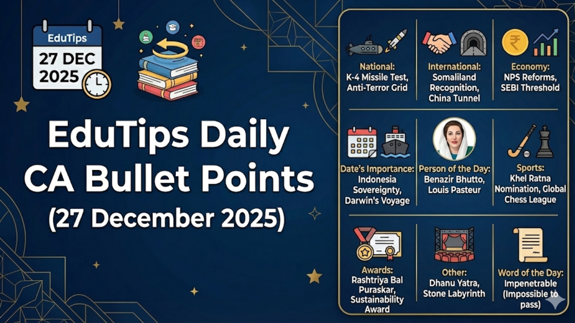 EduTips Daily CA Bullet Points (27 December 2025)