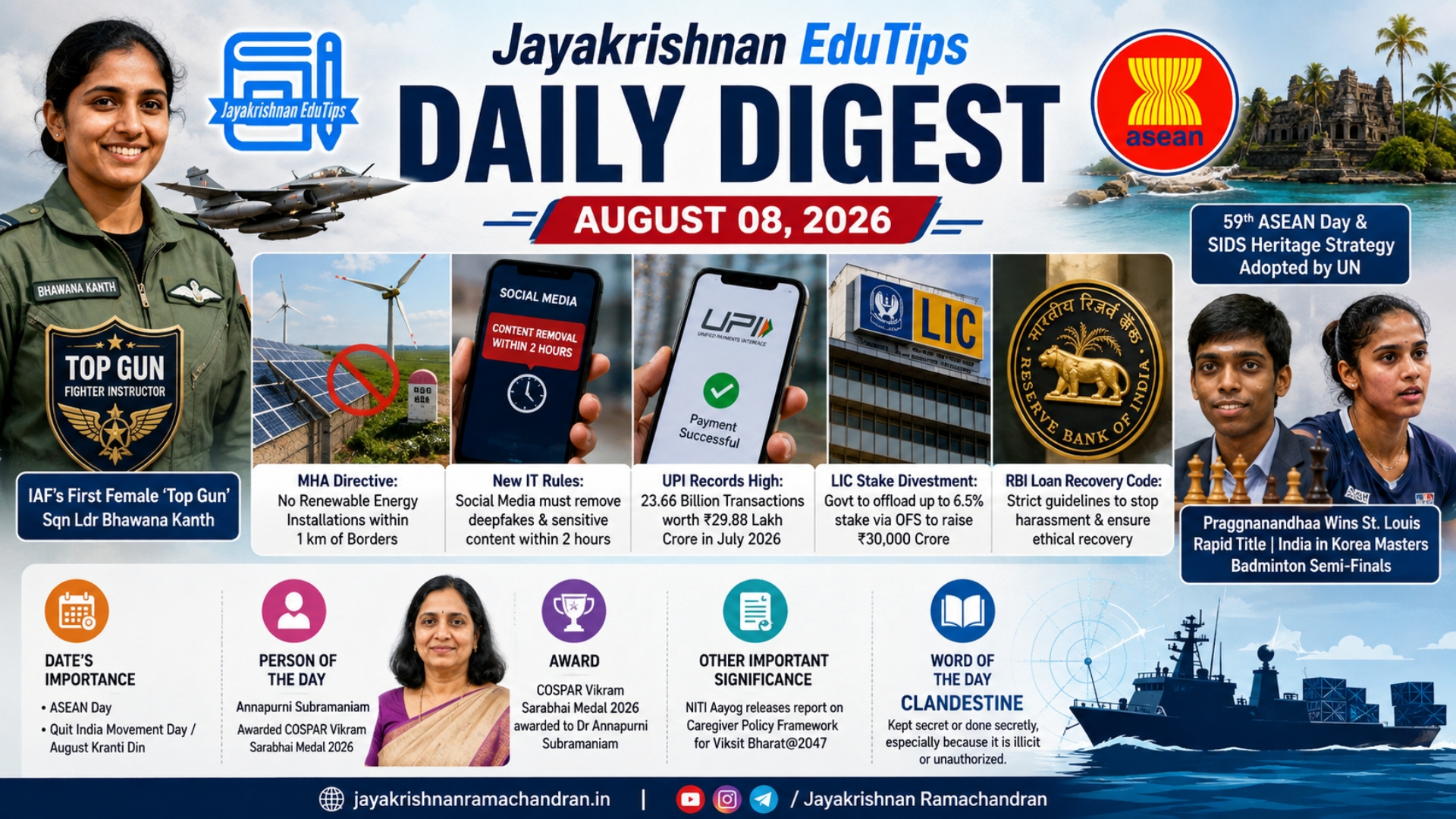 EduTips Daily CA Bullet Points (8 August 2026)