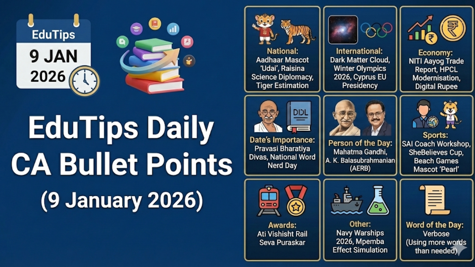 EduTips Daily CA Bullet Points (9 January 2026)