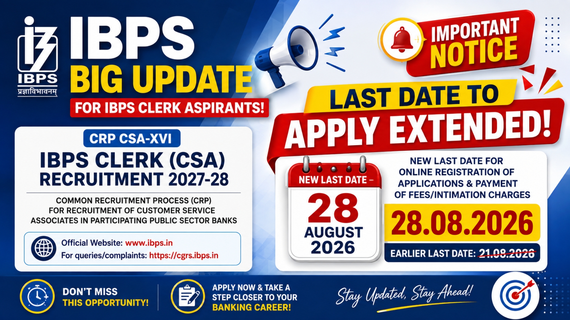 IBPS Clerk 2026: Last Date to Apply Extended