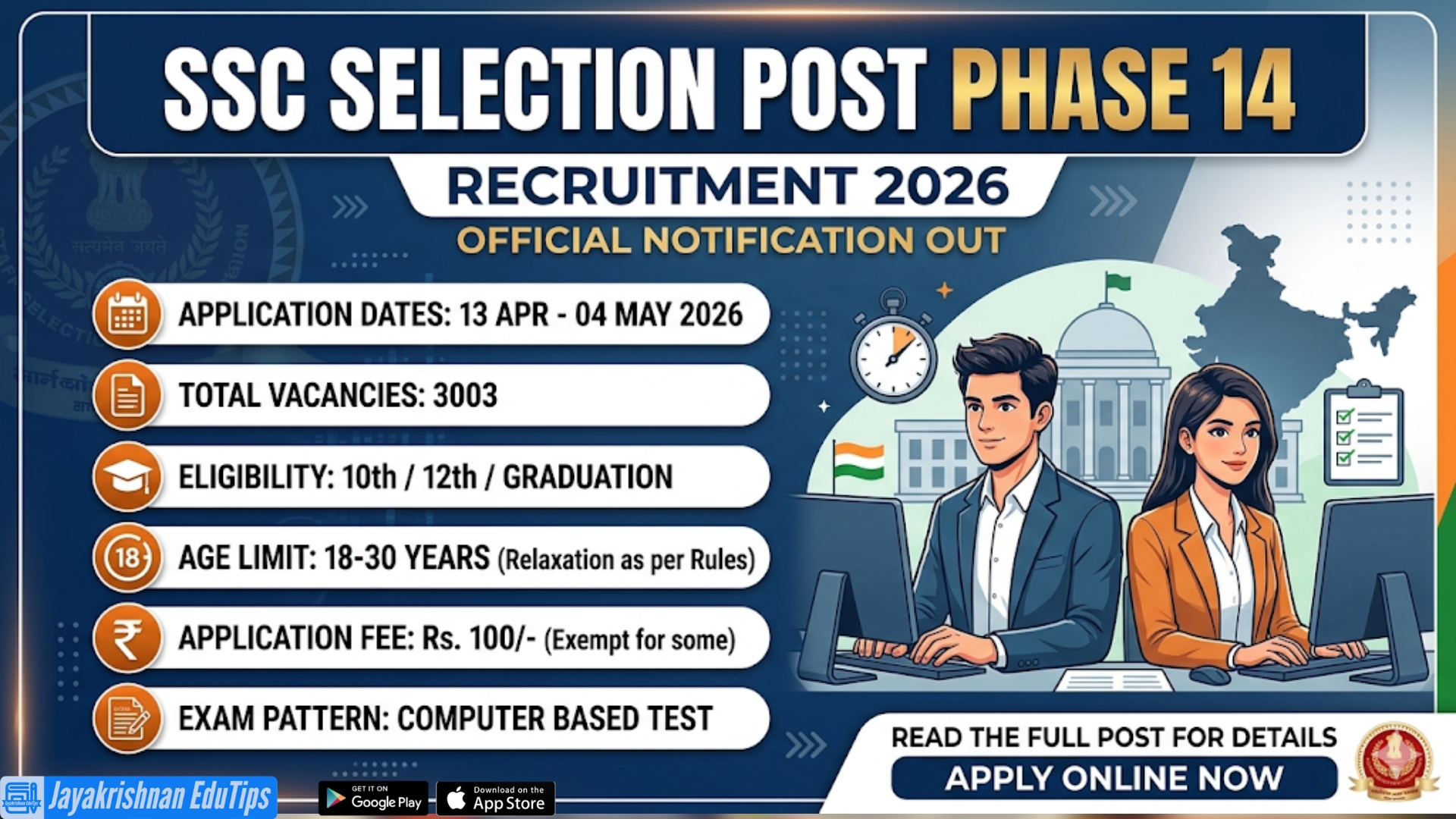 SSC Selection Post Phase 14 Recruitment 2026: Notification Out for 3003 Vacancies, Check Eligibility & Exam Dates