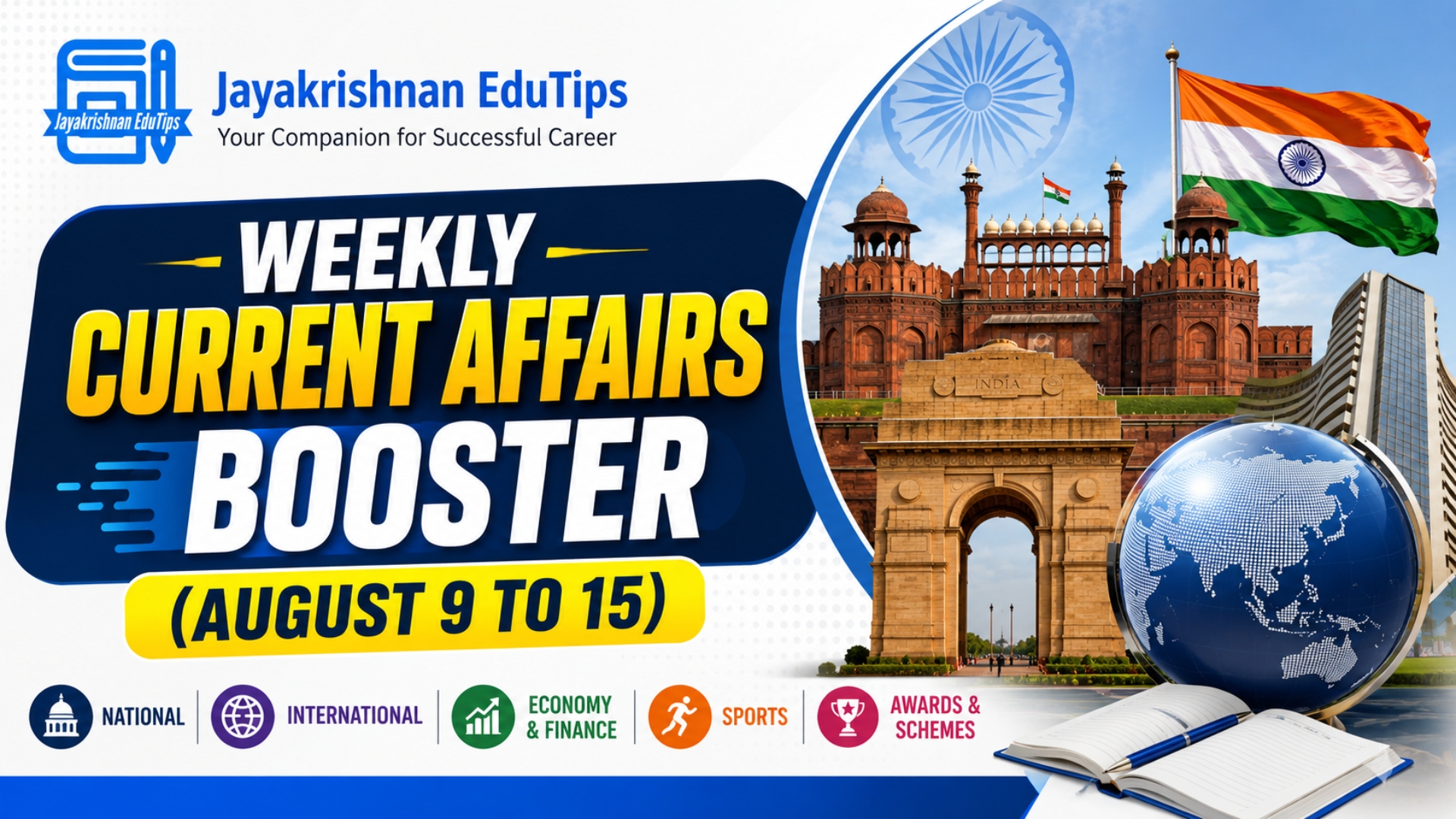 Weekly Current Affairs Booster (August 9 to 15)